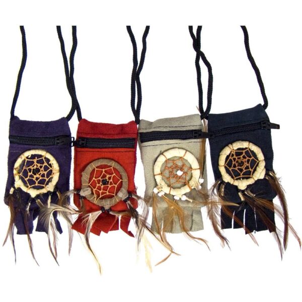 Suede Medecine Bag 2x3 Dreamcatcher Assorted Colors