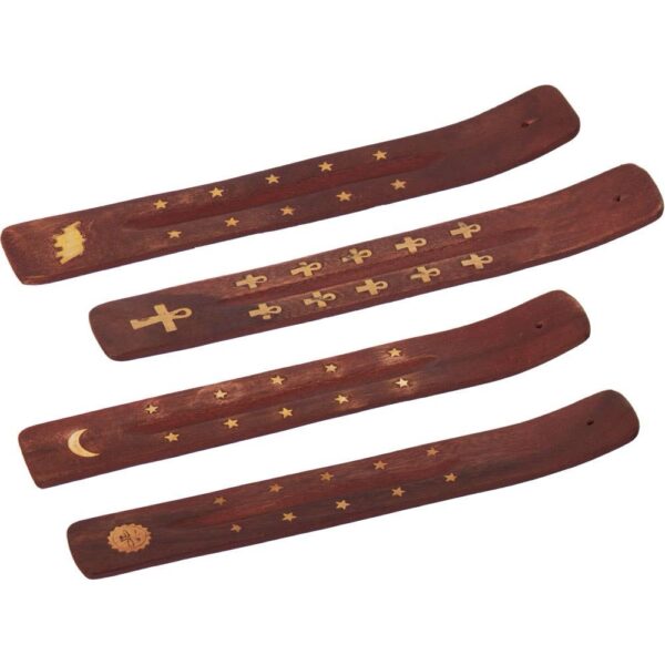 Wood Incense Holder - Brass Inlay