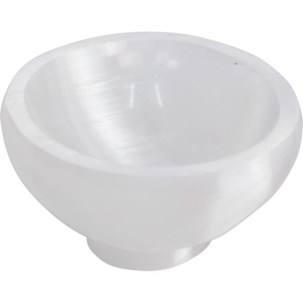 Selenite Offering Bowl Large - Round w/ Base
