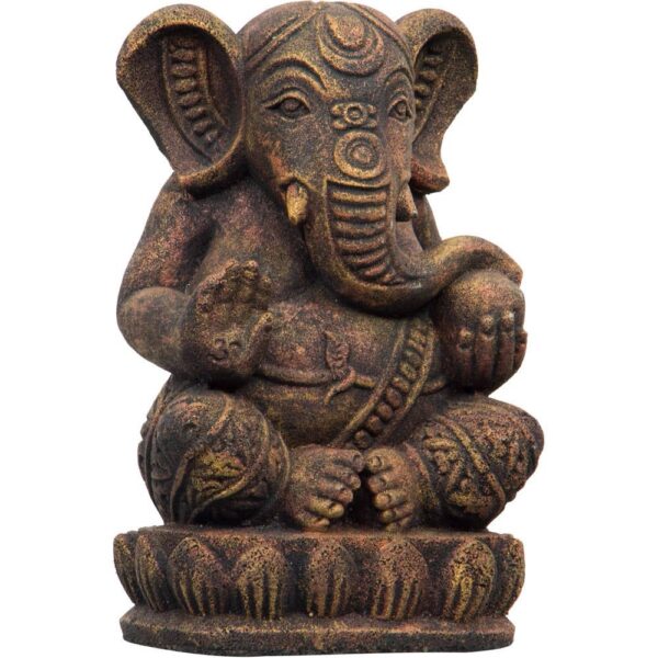 Volcanic Stone Statue - Red/gold Ganesha (Each)