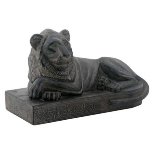 Egyptian Faience Reclining Lion Statue