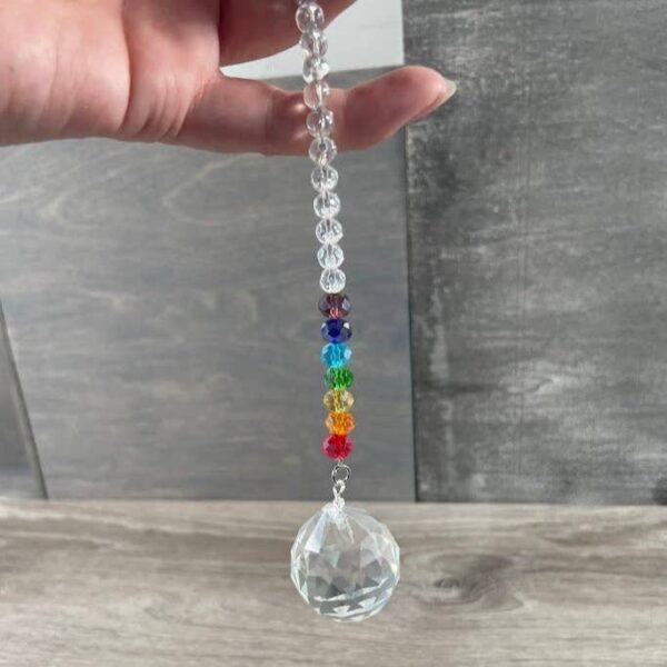 Suncatchers Faceted Rainbow Beaded Hanging Prisms - Round Rainbow - Style 2