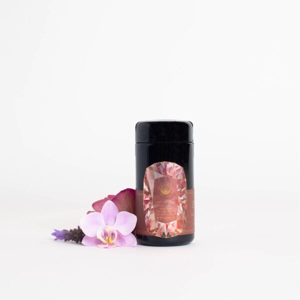 Diamond: Champagne & Strawberry Jasmine White Tea - Violet Glass Traveler Jar (10-15 Cups)