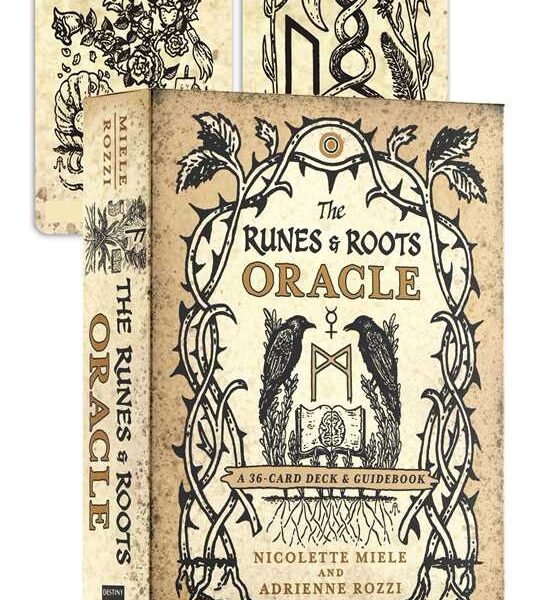 Runes and Roots Oracle by Nicolette Miele - Flashcards; 144 pages English