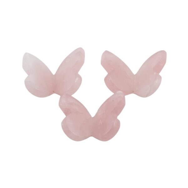 Gemstone 3D Butterfly / Natural Sitting Butterfly - Rose Quartz