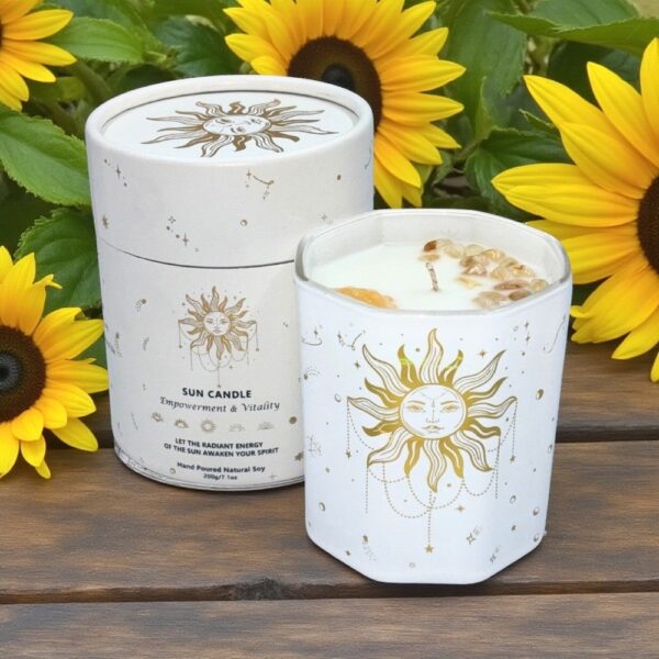 Crystal Candle, Sun - pack of 6