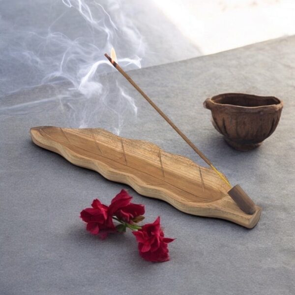 Incense Stick Burner - Teak Root Leaf