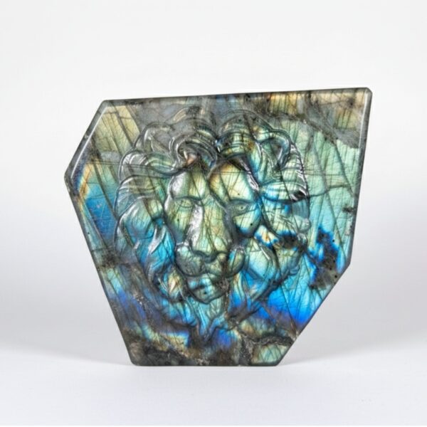 Labradorite Gemstone Lion Sculpture- RAN572