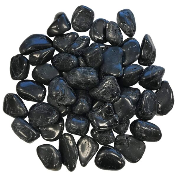 Natural Black Tourmaline Tumbled Stone Gemstones - 1 lb