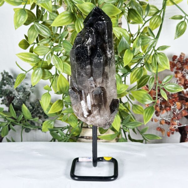 Natural Smoky Quartz Crystal Tower on Stand