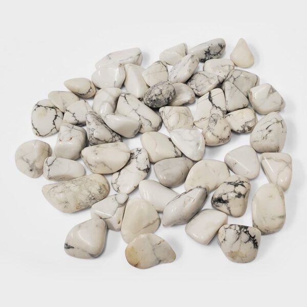 Natural White Howlite Tumbled Stone Gemstones - 1 lb