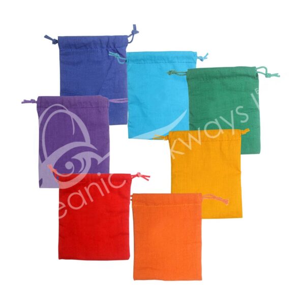 (SET OF 7)POUCH - COTTON CHAKRA COLORS (SET OF 7) 6 X 7"