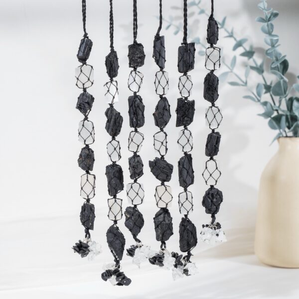 Car Hanger | Black Tourmaline & Selenite | Crystal Hanger