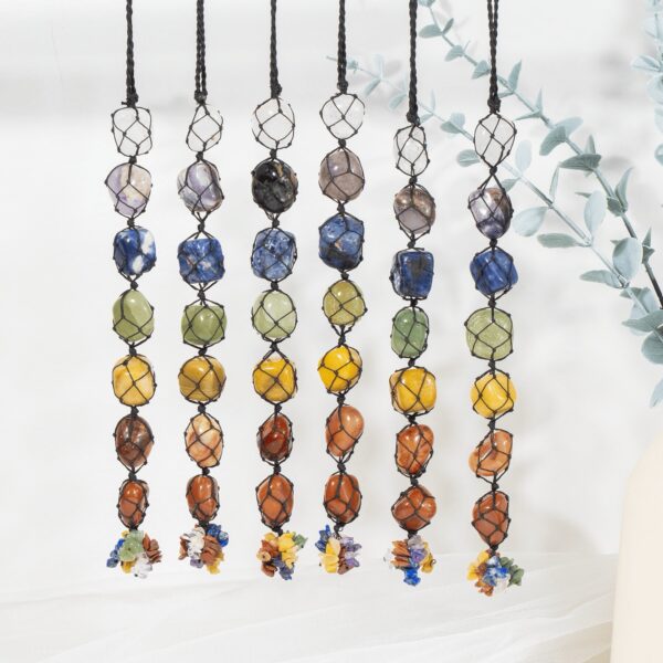 Crystal Stone Car Hanger Natural Gemstone Car Accessories - 7 Chakra