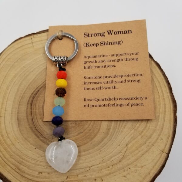 Chakra Heart Strong Women Keychain - White