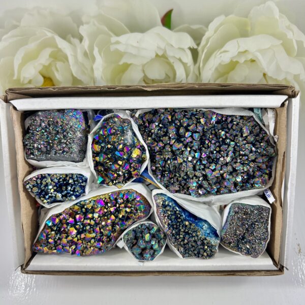 Quartz Cluster Aura Titanium Rainbow