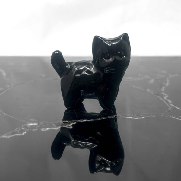 Obsidian Kitten Carving