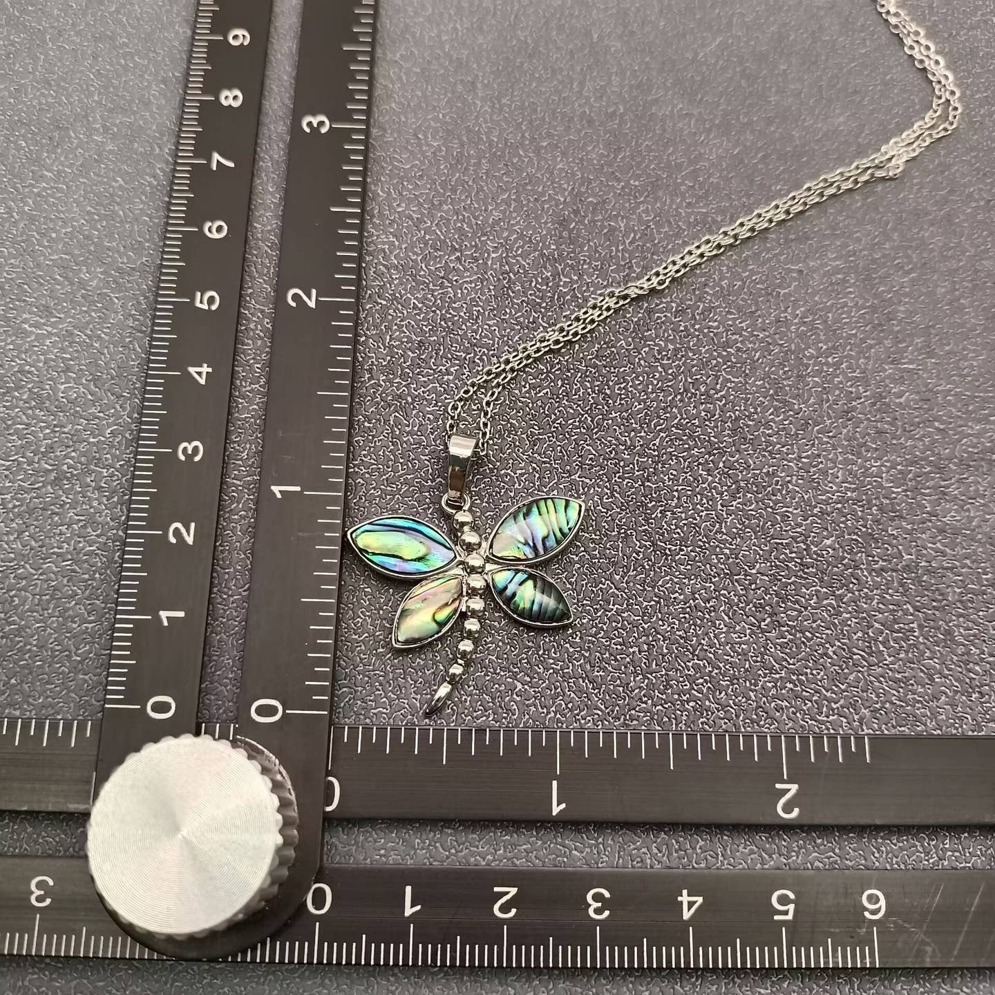 Abalone Shell Dragonfly Charm Pendant - Image 4