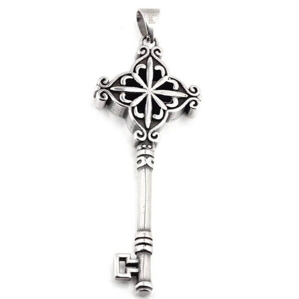 Stainless Steel Large Key Pendant