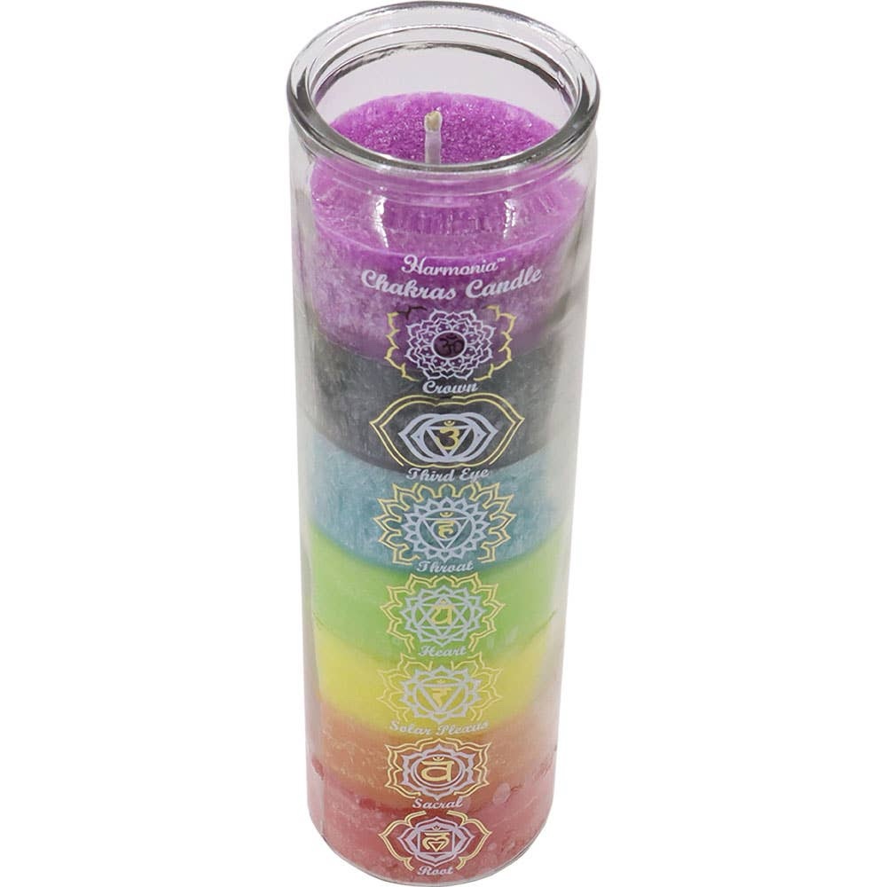 7 Day Chakra Glass Prayer Candle - Image 2