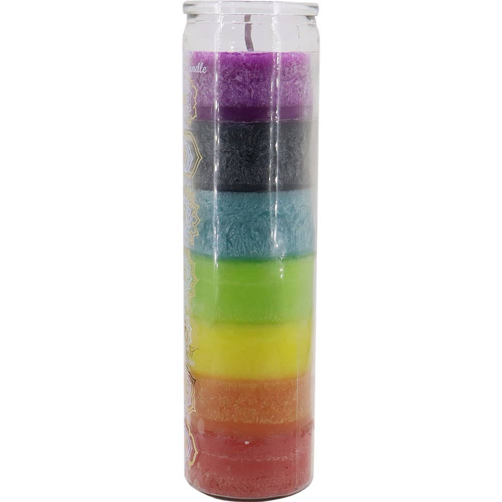 7 Day Chakra Glass Prayer Candle - Image 3