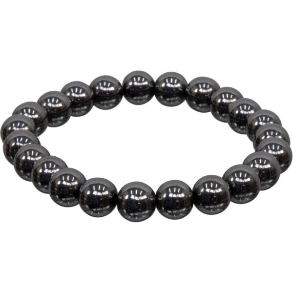 Elastic Bracelet 8mm Round Beads - Hematite