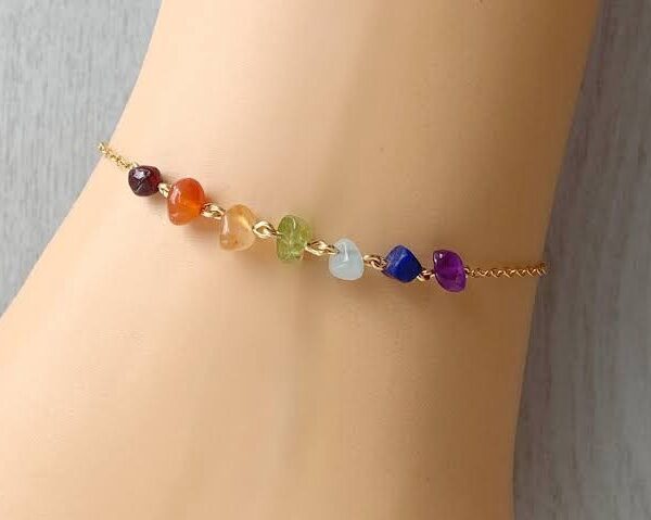 Crystal Anklet | 7 Chakra | Energy Healing Accessory - 7 Chakra