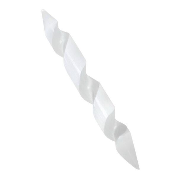 Double Point Spiral Selenite Wand