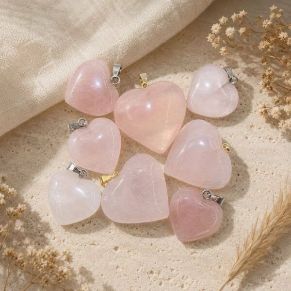 Heart Pendant - Rose Quartz