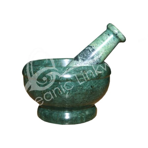 MORTAR & PESTLE - MARBLE, GREEN 4"